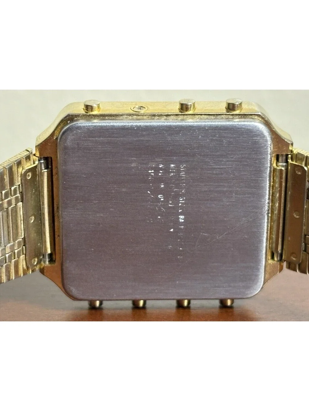 Vintage Mercury Calculator Watch Chronograph GoldTone 1980s Retro Rare Runs 32mm